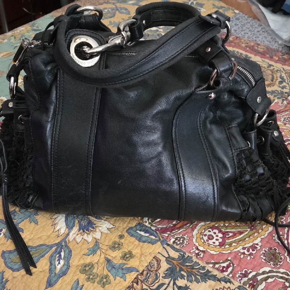 Francesco Biasia Black Leather Shoulder Bag